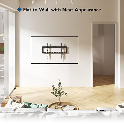 BONTEC TV Wall Bracket for 37-80 inch LED LCD OLED Plasma Flat Curved TVs, Tilt TV Wall Mount Holds TV up to 55kg, Max VESA 600 x400mm, Bubble Le