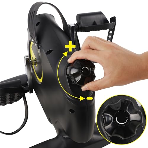 Hausse Portable Exercise Pedal Bike for Legs and Arms, Black Under Desk Mini Exercise Peddler Sitting for Seniors, Pedals Exerciser with LCD Disp