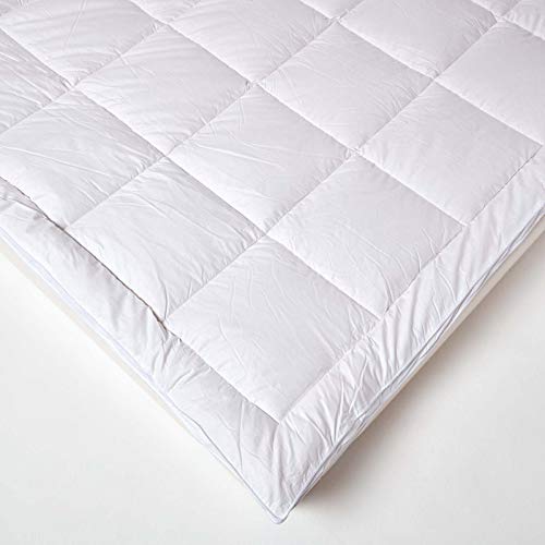 HOMESCAPES 100% Pure Mulberry Silk Blend King Mattress Topper for up to 36 cm Deep Mattresses 700 GSM Heavy Weight Luxury Topper