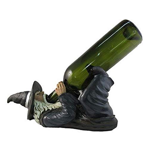 Outstanding Fantasy Sorcerer 30cm Wine Holder Figure - Tabletop Bottle Display Caddy Ornament - Home Décor Warlock Dining Centrepiece - Kitchen A