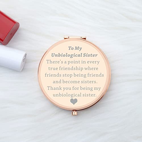 Sister Mirror Gift To My Unbiological Sister Gifts Friendship Gift Non Biological Sister Gifts Travel Makeup Mirror (Sister Mirror)