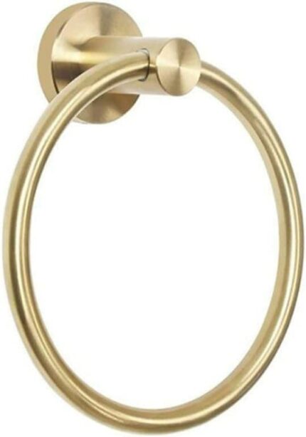 RAKUTE Gold Stainless Steel Towel Holder, Bathroom Wall Mounted Round Towel Rings, Towel Rack, Kitchen Storage Accessories Bathroom Ring