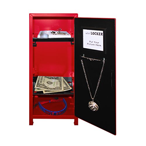 Mini Locker with Lock and Key Red -10.75" Tall