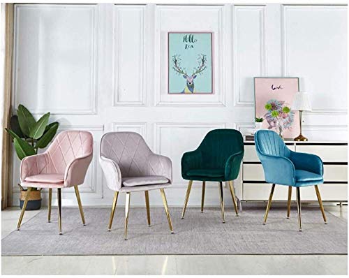 Modern Kitchen Dining Room Chairs Kitchen Dining Chairs Living Room Armchair with Metal Legs Velvet Seat And Backrests Kitchen Living Room Lounge
