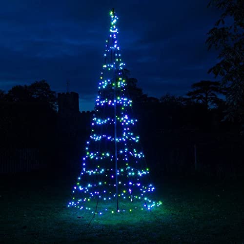 Noma Starry Nights Spectrum 4m Outdoor Pole Christmas Tree : 450 Colour Changing LEDs : App Control : 6121019
