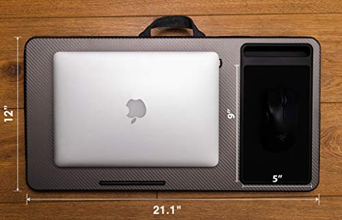 SEFFO Lap Desk Laptop Stand Portable Tray With Cushion, Built In Mouse Pad And Phone Holder, Up To 15.6"