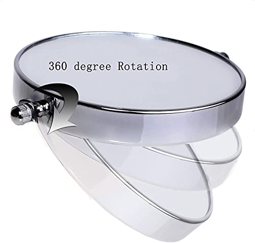 HIMRY Pedestal Mirror Height Adjustable, 8 Inch 7x Magnification Cosmetic Mirror, Two-Sided Swivel Mirror Chrome finish, Standing Shaving Mirror