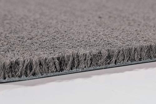 Carpido Non-slip coconut mats, antibacterial door mats, for covered outdoor use, sustainable natural fibres, 100% coconut, 40 x 60 cm, grey