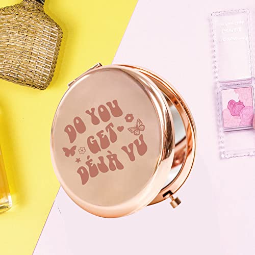 KEYCHIN Sour Album Pocket Mirror Rodrigo Fans Gifts Do You Get Deja Vu Sour Song Lyrics Compact Makeup Mirror for Women Girls Teenagers (Deja Vu