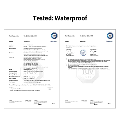 smartpeas L Shaped Outdoor Furniture Covers for Garden - Dimension 255x255x100 cm 70 - Grey Waterproof Cover for Patio Corner Sofa in L Shape - P