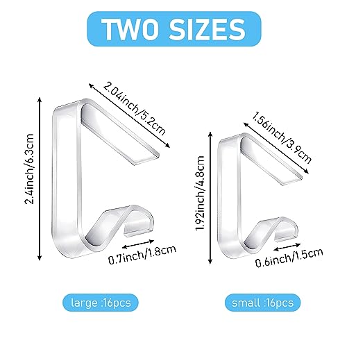 OUZHOU 32pcs Plastic Tablecloth Clip, Transparent Table Cover Clips Practical Table Cloth Holder Clips Table Cover Clips for Christmas Home Weddi