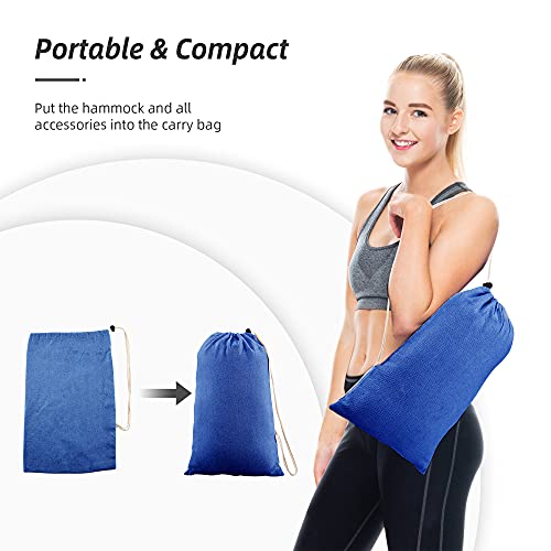 Outdoor Hammock,Premium Cotton Hammocks with Tassels 2 Person Durable Swing with Travel Bag Perfect for Beach, Yard, Bedroom, Patio, Porch, Indoo