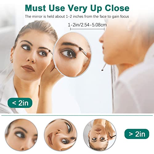 Linkstyle Magnifying Mirror 20X with Suction Cups, 6 Inch Travel Magnifying Mirror, Portable Makeup Suction Mirror for Girls Women Men Plucking E