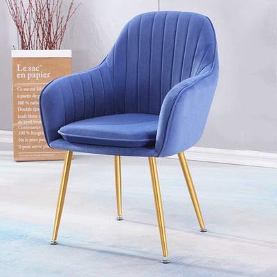Modern Kitchen Dining Room Chairs Living Room Kitchen Velvet Dining Chairs With Arms Rest Back Support Golden Metal Legs (Color : Dark grey)