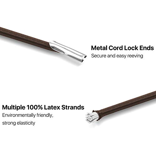 Flexzion Zero Gravity Chair Replacement Cord Laces Antigravity Chair 4 Brown Cords (2 Long 2 Short) Universal Bungee Elastic Webbing for Lawn Cha