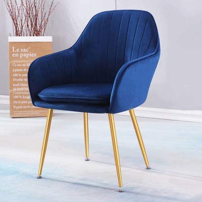Modern Kitchen Dining Room Chairs Living Room Kitchen Velvet Dining Chairs With Arms Rest Back Support Golden Metal Legs (Color : Dark grey)