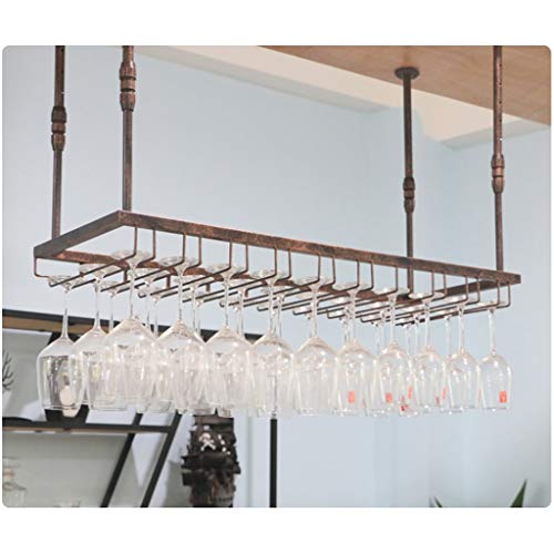 Stylish Simplicity Down Wine Rack Simple Style Retro Wrought Iron Metal Living Room Bar Display Wine Rack Home Goblet Rack - Restaurant Kitchen B