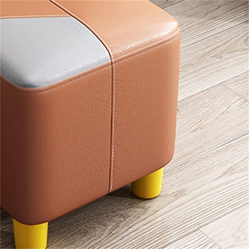 LUKEO Orange Small Stool, Household Small Stool, Living Room Sofa Stool, Soft Bag Stool (Color : Argento, Size : Talla �nica)