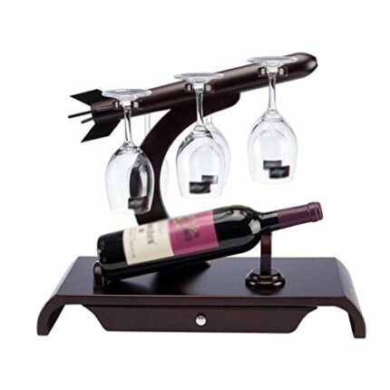 CZDYUF European Creative Wine Rack, Wine Glass Rack Upside Down Wine Bottle Rack Wooden Wine Rack Home