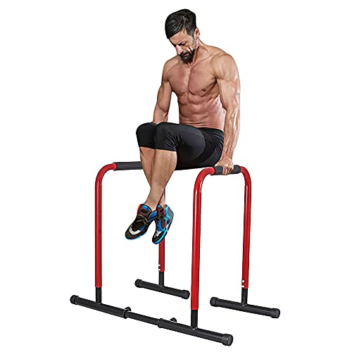 Power Tower Dip Station, Multi-Functional Pull Up Bar with Adjustable Length, Heavy Duty Strength Training Fitness Equipment Max Load 440lbs