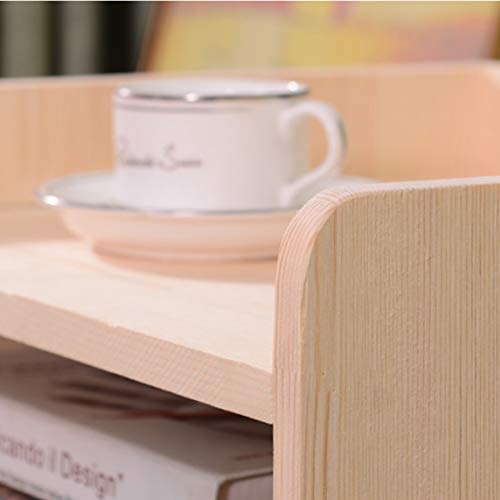 LUKEO Solid Wood Simple Bedroom Bedside Table, Mini Drawer Storage Wooden Cabinet