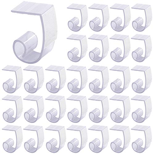 Glarks 30 Pack Plastic Table Cover Clips Tablecloth Clips Table Skirting Clips with Hook and Loop for 1 3/ 5 to 1 4/ 5 inch Table Great for Indoo