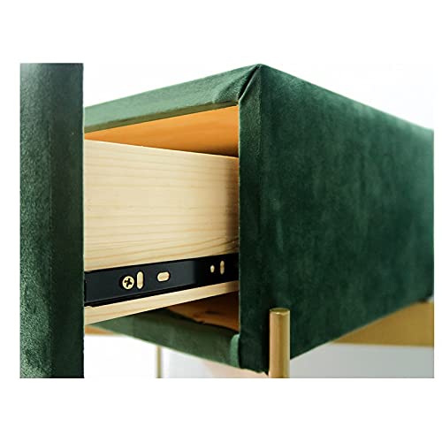 JJZXD NightstandStainless Steel Gold-plated Bedroom Flannel Bedside Cabinet Bedroom Furniture