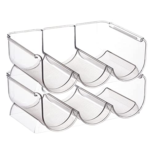 Newin Star Plastic Stackable Water Bottle Holder Bin – Kitchen Pantry Refrigerator Storage Bins - Wine and Water Bottle Organizer Stand for Home