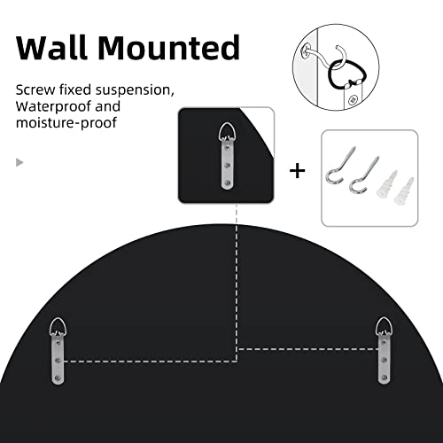 Hallway Art Wall Mirror Decorative: Round Golden and Silver Hung Mirrors 60cm Elegant Artistic Look 5mm Premium Glass 3D Stereoscopic Irregular B