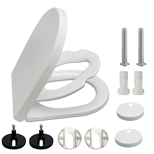 Family Toilet Seat with Child Seat Built-in , Soft Close Toilet Seat , Removeable Potty Training Toilet Seat for Toddler with Release Quick Clean