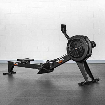 METIS FURY Rowing Machine | Home Gym Workout | Fitness & Cardio With Adjustable Resistance Levels | Air Rower Machine - Foldable Design & Clear D