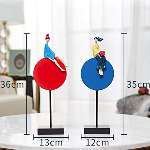 n/a Couple Character Sculpture Decoration, Living Room Study Wine Cabinet Handmade Resin Portrait Artwork Wedding Home Decoration Gift