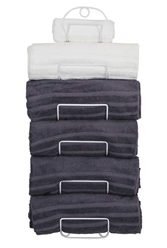 SODUKU Towel Rack Wall Mounted Metal Wine Rack Towel Shelf for Bathroom Black