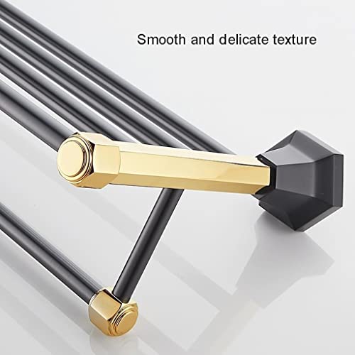 HIGOH Towel Racks, Bathroom Towel Rack Wall Mounted Towel Holder,Universal Light Bathroom Towel Rack,All Copper Bathroom Hardware,Chrome-Plated C