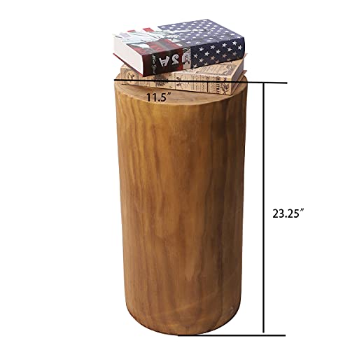 Athaliah Wooden Side Table,Home Decor Coffee End Table Nightstands for Bedroom with Natural Edge Accent Table Wood Garden Stool for Indoor Outdoo