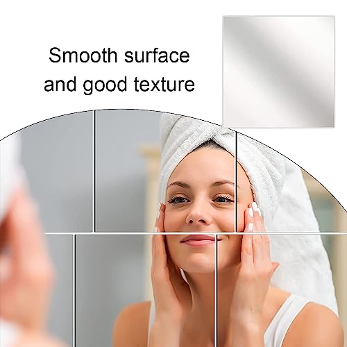 PengLAI Wall Mirror Bathroom Mirror,18 Pcs Flexible Mirror Sheets Self-adhesive Plastic Mirror Tiles Wall Adhesive Mirrors for Home Decoration (5