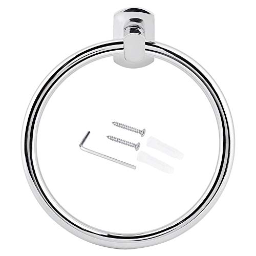 Fishlor Hand Towel Ring, Stainless Steel Towel Holder Wall-Mounted Round Towel Rack Bathroom Toilet Kitchen Storage Accessories
