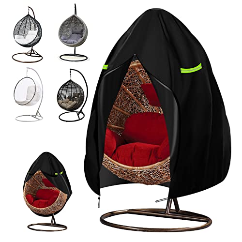 MaxAwe Patio Hanging Egg Chair Cover, 420D Oxford Outdoor Egg Chair Cover Waterproof Heavy Duty Anti-dust UV-Anti with Zipper and Drawstring, 115