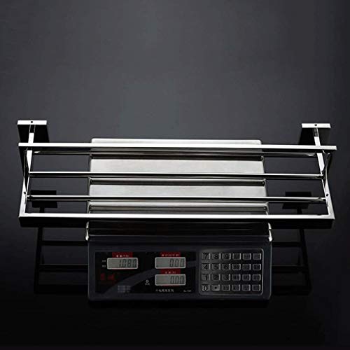 N/A Double Space Stainless Steel Towel Rack, Wall-Mounted Towel Holder Organizer Towel Shelf,Toilet Paper Holder, Towel Hook, for Bathroom Kitche