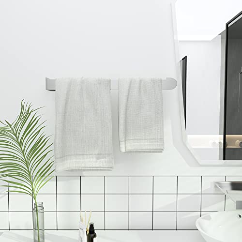 MOOWOOW Towel Holder, Self-adhesive Screws Dual Purpose, Waterproof Stainless Steel 37cm/14.5inch Bathroom Towel Rack Wall Mounted Towel Rails fo