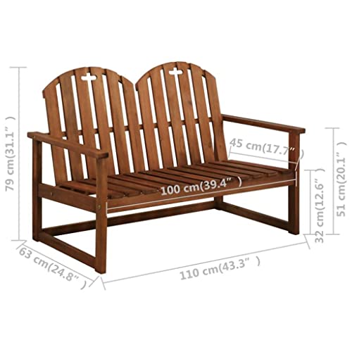 DLOETT 4 Piece Outdoor Lounge Set Solid Acacia Wood Outdoor Furniture Garden Set Acacia wood with an oil finish