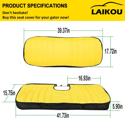 LP66449 Mid-Size Bench Seat Cover fit for John Deere Gator XUV560 XUV590 - Yellow Front Cushioned Seats Weatherproof Oxford 300D Fabric