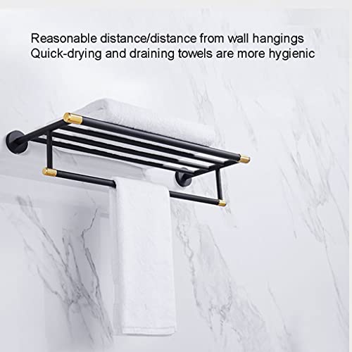 HIGOH Towel Racks,Bathroom Towel Rack Wall Mounted Towel Holder,All Copper Bath Towel Rack,Bathroom Towel Holder,Hardware Light Bathroom Shelf