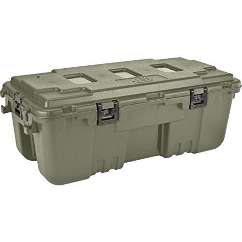 Plano Hinged Sportsman Trunk Green size Large / 102 L: Military-Grade Storage Box with Hinged Lid - Heavy Duty, Large, Camping & Army Storage Tru