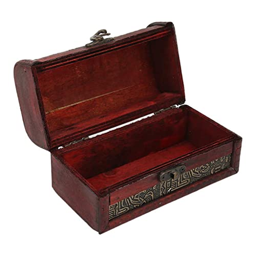 MIAOHY Treasure Box Retro Style Wooden Treasure Chest for Office for Travel for Home Storage Box