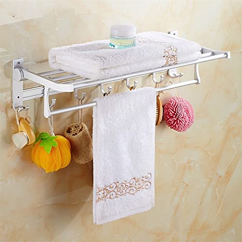 HIGOH Towel Racks,Bathroom Towel Rack Wall Mounted Towel Holder,Towel Rack,Wall-Mounted Solid Alumitowel Holder,Foldable Design Bathroom Accessor