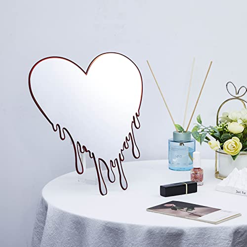 Melting Heart Mirror Heart Mirror Heart Shaped Mirror Heart Wall Decor Wall Mirror Decorative Mirrors for Wall Living Room Bathroom Wall Art Deco