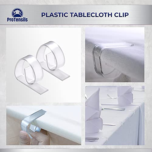 ProTensils 30 Pcs Clear Picnic Tablecloth Clips, Transparent Outdoor Table Clips for upto 1.1" table thickness