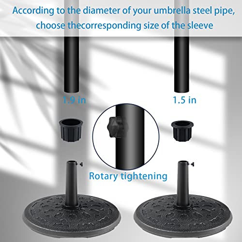 KINBOM 2 Sets Umbrella Base Stand Hole Ring Plug, Umbrella Base Accessories Umbrella Stand Part Replacement with M8 40mm Threaded Knobs