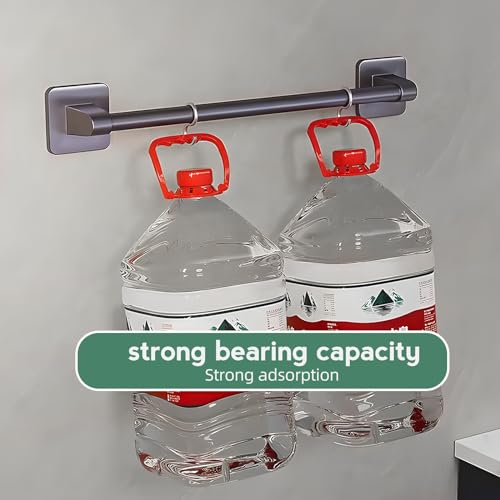 Self Adhesive Towel Rail - No Drilling Towel Holder for Bathroom & Kitchen - Easy Installation Bathroom Accessories Kit,Towel Bar Grey 40 cm